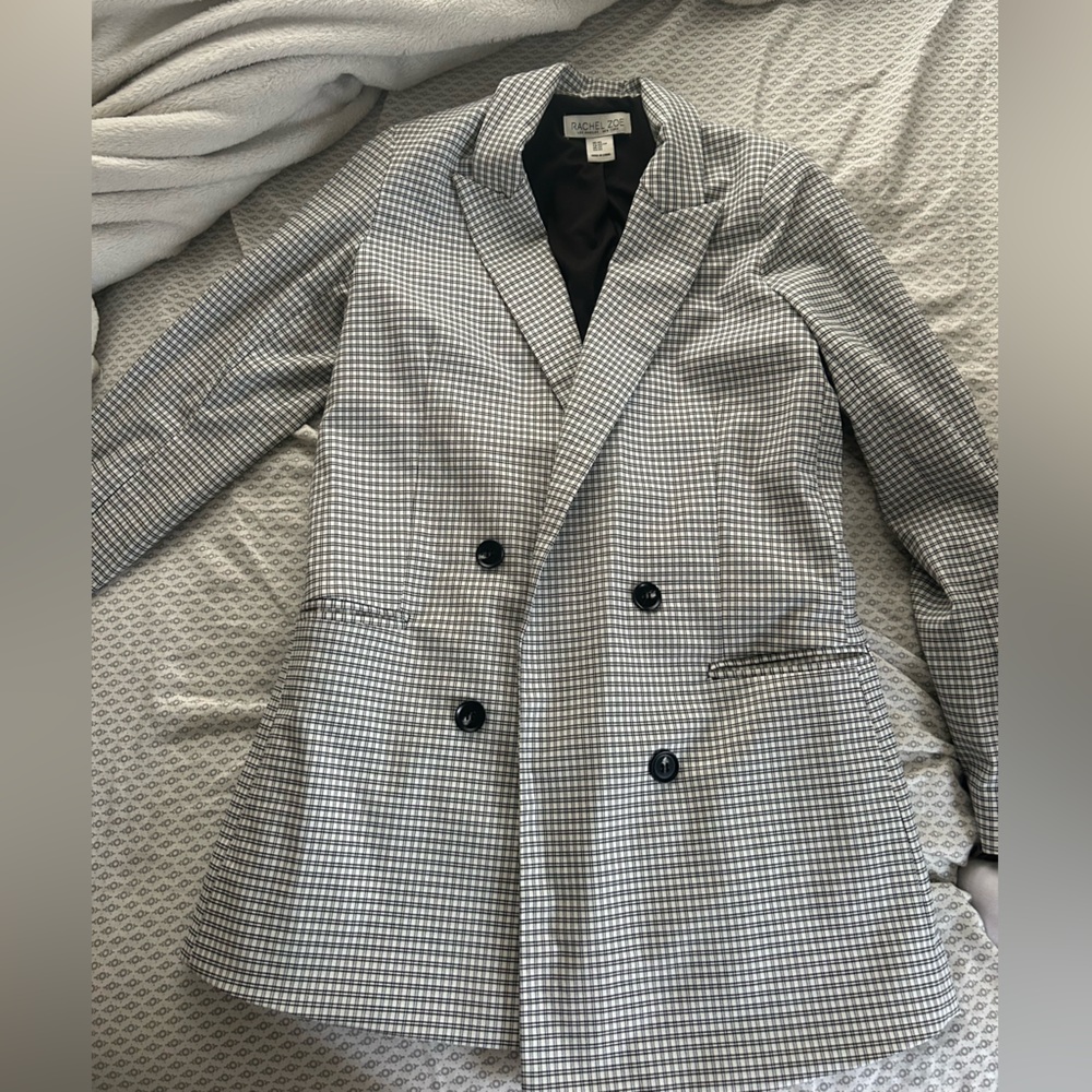 Black and White Houndstooth Blazer